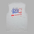 Jersey Boys Jerky grey sleeveless tee featuring a distressed American flag state of New Jersey graphic on the back.