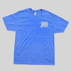 Jersey Boys Jerky blue performance t-shirt with a small white logo on the chest, made from moisture-wicking fabric.