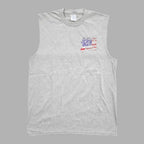 Jersey Boys Jerky grey sleeveless tee with a small American flag themed logo on the left chest