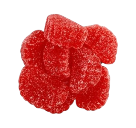 Jersey Boys Jerky soft chewy red cherry slices coated in sparkling sugar crystals
