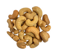 Jersey Boys Jerky salted cashews, a healthy snack with a golden roasted texture, isolated on a white background.