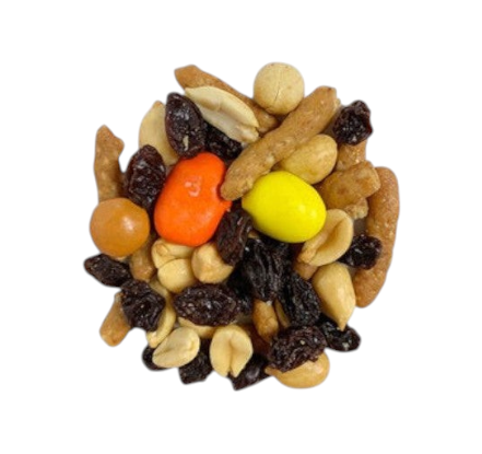Jersey Boys Jerky Sweet 'N Salty Chocolate Fix trail mix with milk chocolate, salted nuts, and raisins.