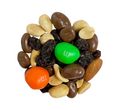 Jersey Boys Jerky Simply Sweet Snack Mix featuring chocolate-covered peanuts, raisins, almonds, and colorful candies.